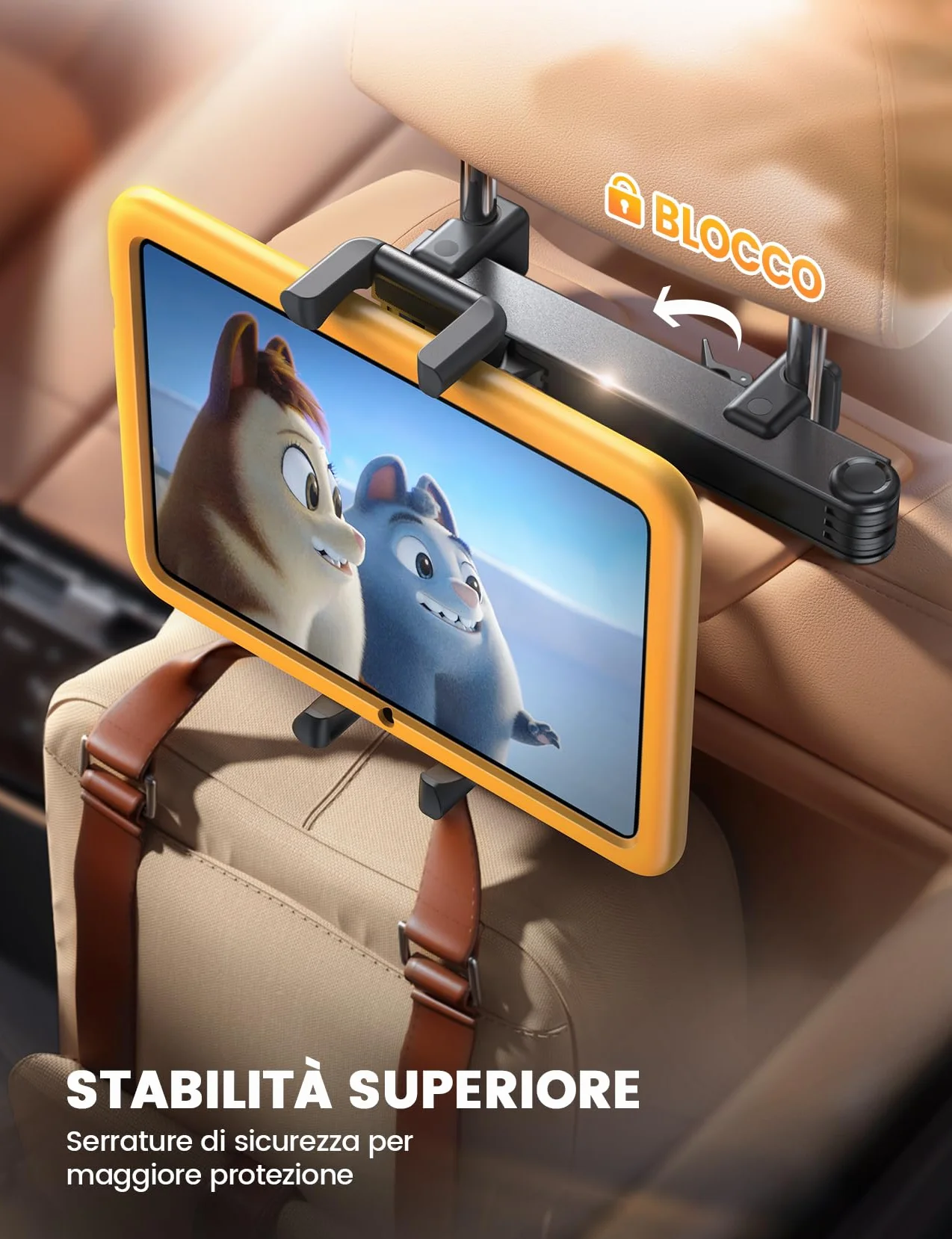 Lamicall Supporto Tablet Auto - [Pieghevole Clip Silicone Ampia] [Braccio Metallo] Pieghevole Porta Tablet Poggiatesta, 360° Rotazione, per iPad Pro, Air, Mini 6 5 4 3, Tab, Altro 6,1-13" Dispositivo