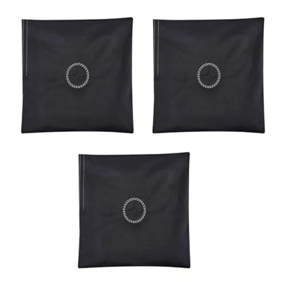 Sacchetti di sabbia riutilizzabili, confezione da 3 basi di peso in tela per bandiere da esterno, tende, ombrelloni, ancoraggi di stabilità riempibili, 45 x 48 cm, nero