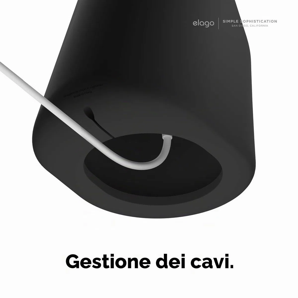 elago MS1 Supporto di Ricarica Wireless - Compatibile con Caricatore MagSafe e iPhone 17/16/15/14/13/12, Silicone Premium, Progettato per Modalità StandBy [Caricatore Non Incluso] (Nero)