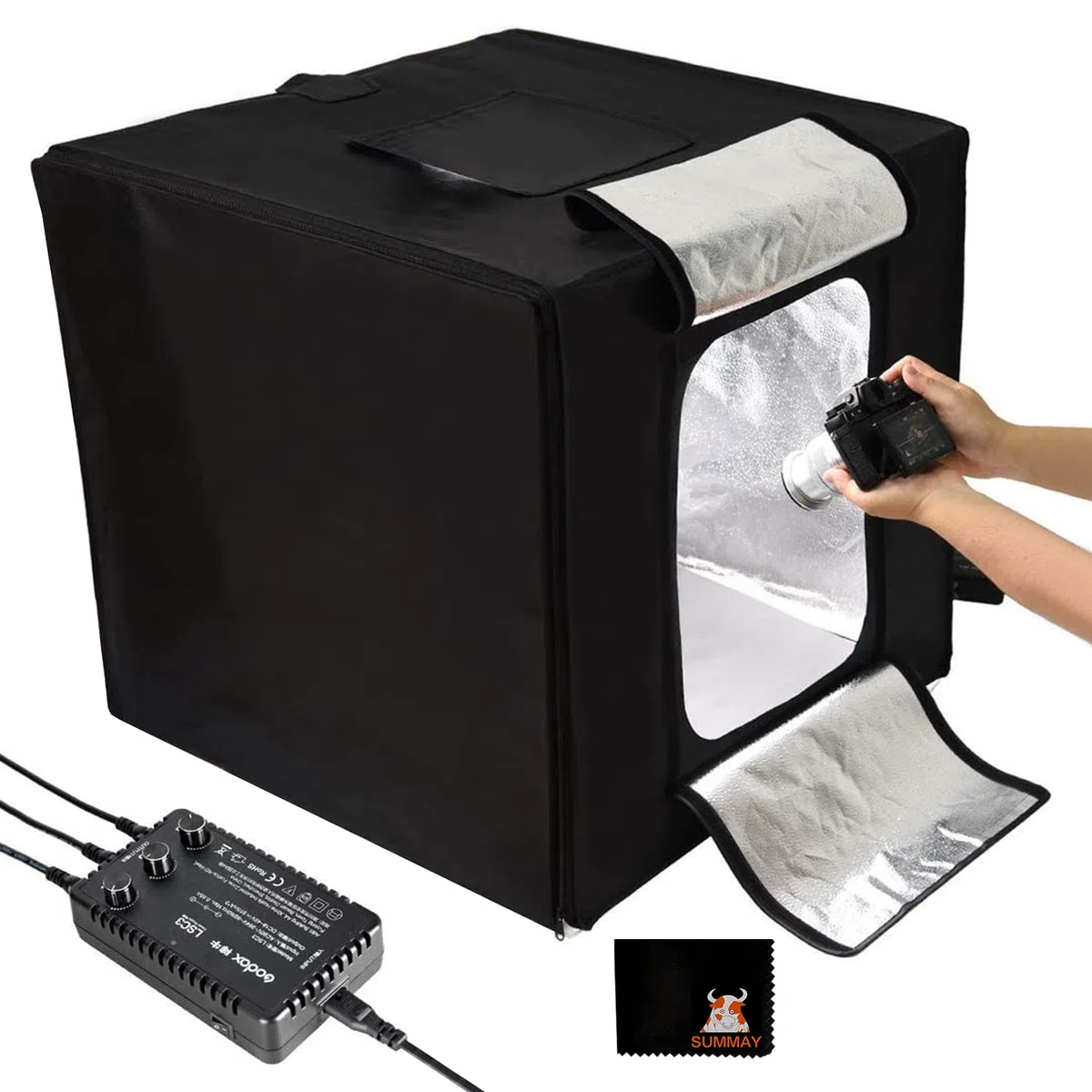 GODOX LST80 Mini LED Studio fotografico Shooting Tent Softbox 80x80x80cm con 3pcs LED Light Board CRI 96+ per fotografia macro e prodotti