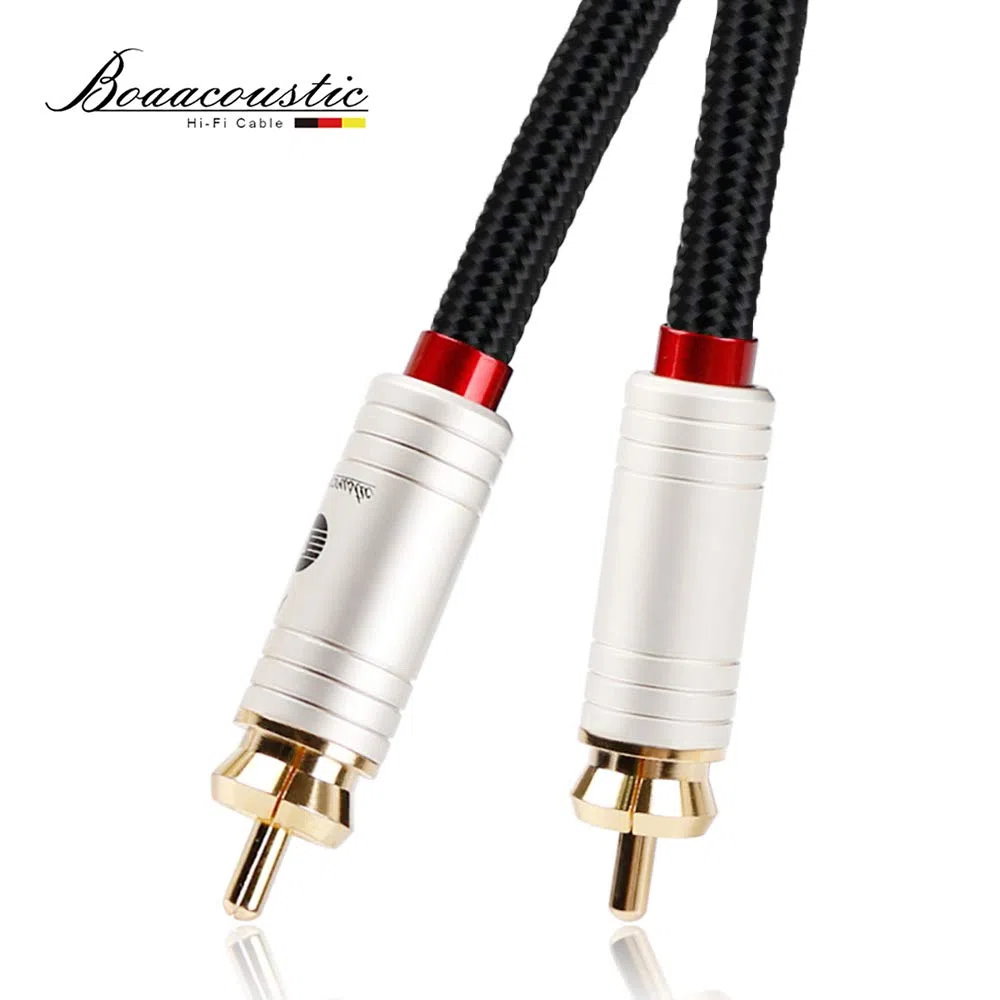BOAACOUSTIC JIB Cavo RCA Audio Alta Qualità Cavo Coassiale Subwoofer digitale Maschio/Maschio Connettori Placcati Oro 24K, S/PDIF Digitale, per Home Audio e hi-fi, Sistemi Hi-Fi 1m