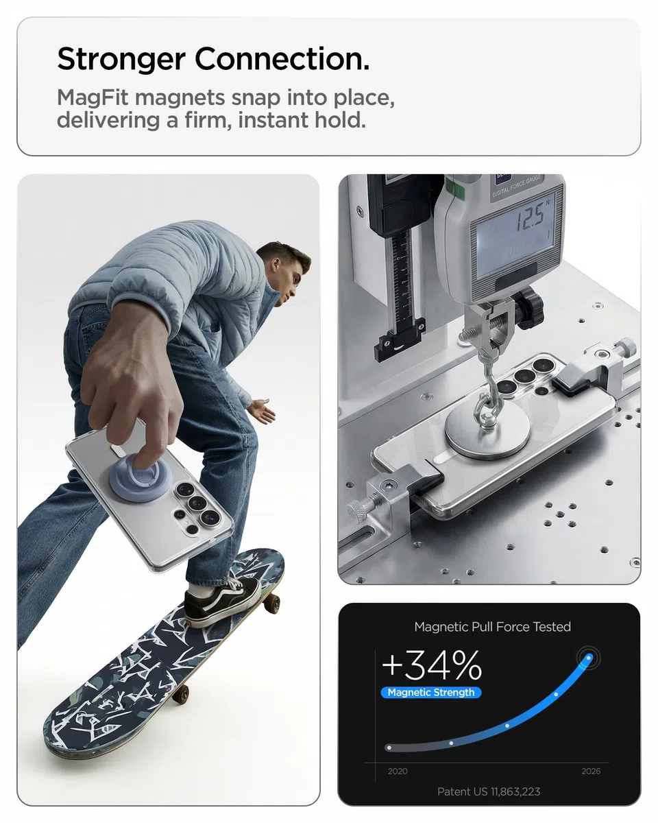 Spigen Cover per Samsung Galaxy S26 Ultra, Ultra Hybrid MagFit, Compatibile con MagSafe - Clear White
