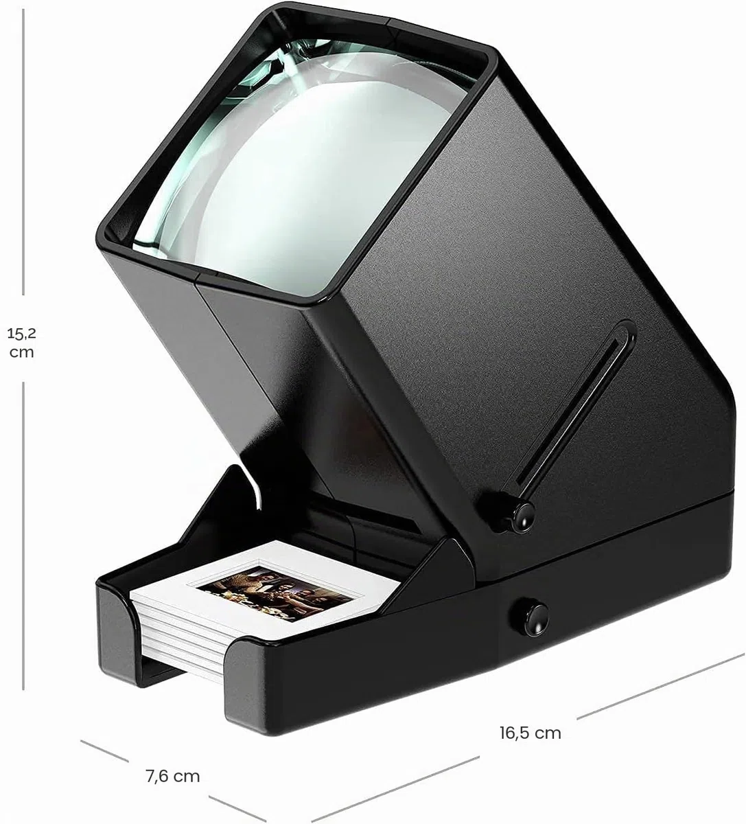 35 mm, ingrandimento 3x e visualizzazione da tavolo illuminata a LED e funzionamento a batteria, per diapositive da 35 mm e negativi del film positivo (batterie 4AA incluse)