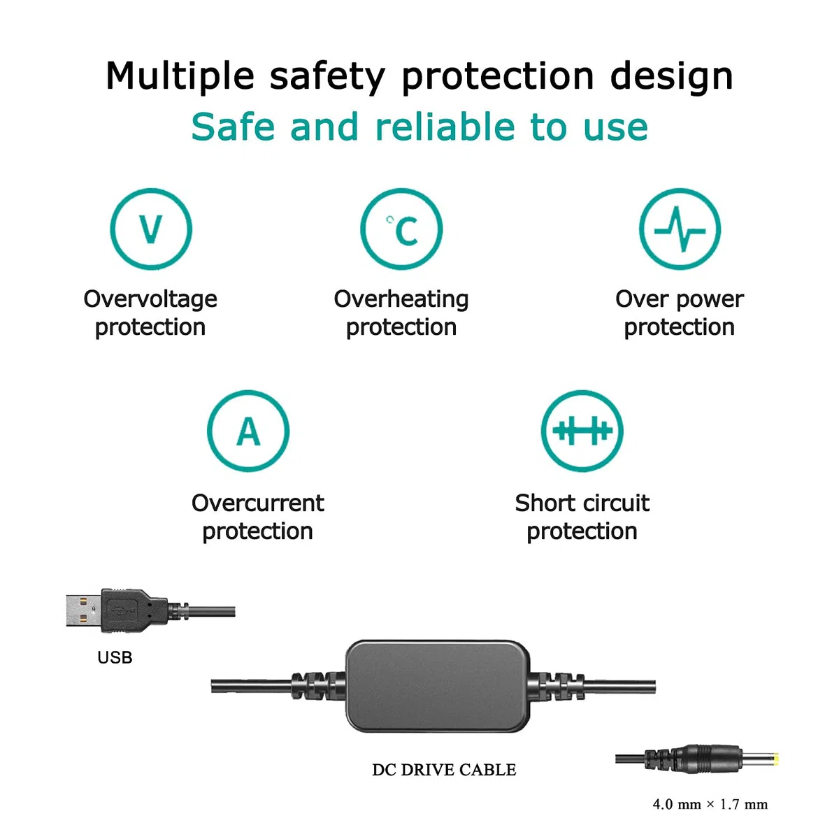 Cavo USB 5W-8.4V Power Bank DMW-AC8 + DMW-DCC6 Accoppiatore DMW-BMB9 Batteria fittizia per Panasonic DMC-FZ40K FZ45K FZ47K FZ48K FZ60 FZ62 FZ70 FZ72 FZ80 FZ82 FZ100K FZ150K