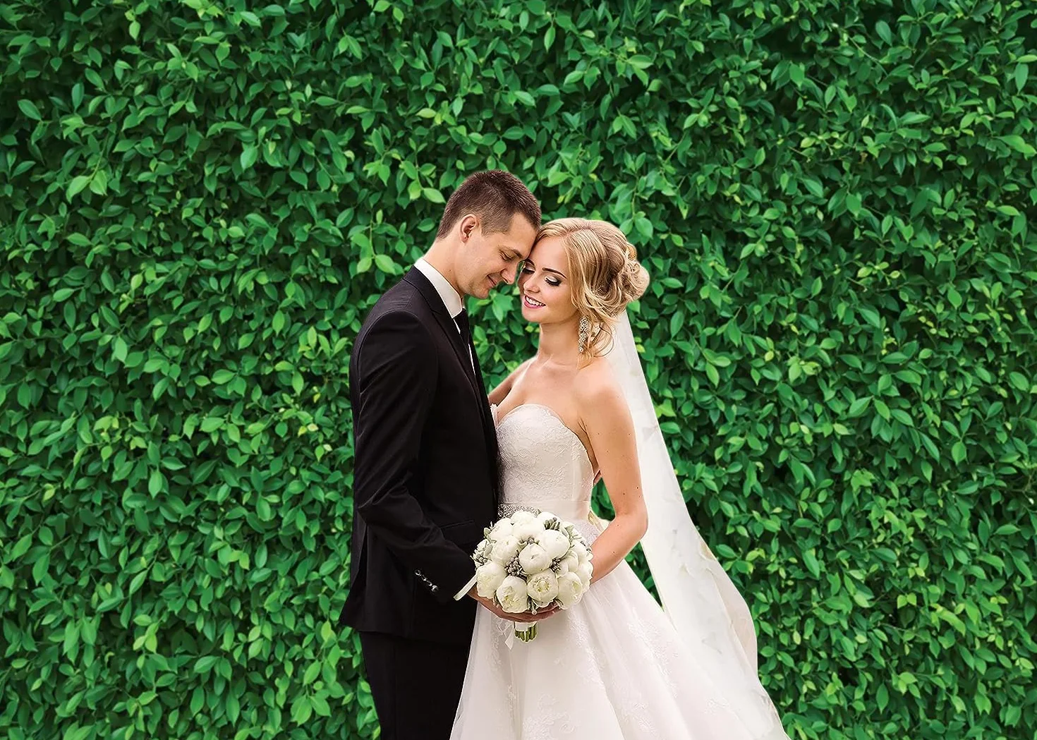 2.1x1.5m Sfondo verde foglie Natura verde erba muro fotografia sfondo neonato Baby Shower matrimonio compleanno decorazioni Banner Photo Booth oggetti di scena