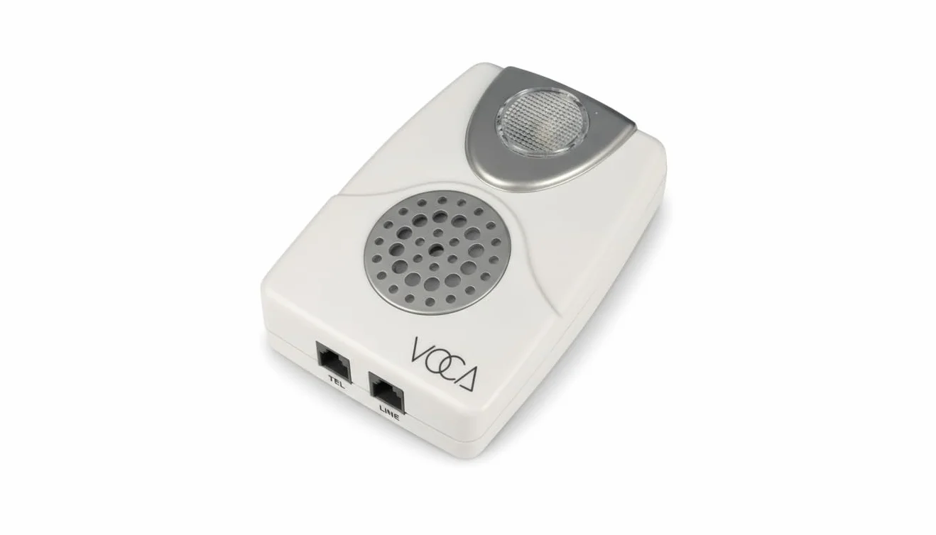 VOCA Amplificatore per suoneria telefonica, potenziamento fino a 105 dB con notifica luce LED per telefoni fissi, montaggio a parete, ideale per ambienti rumorosi e ipoudenti