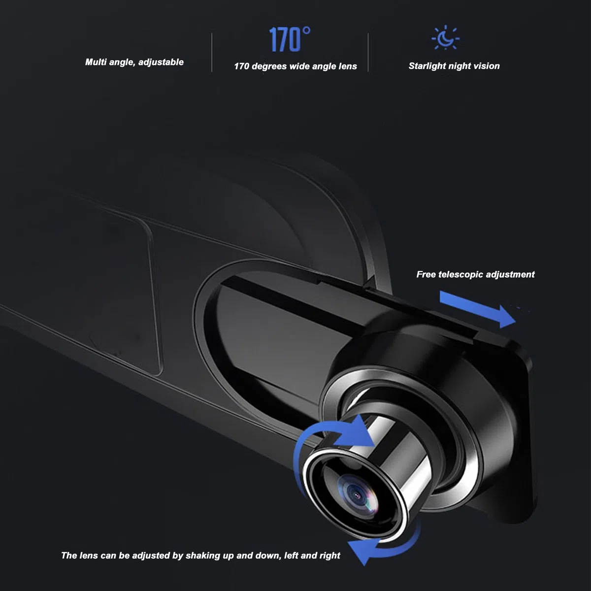 9in Vista Posteriore Specchio Auto Registratore 2K HD Night WiFi Connetti 170 Gradi Dash CAM CONTROLLO ANGOLO DI ANGOLA PER CAR K66 (K66)