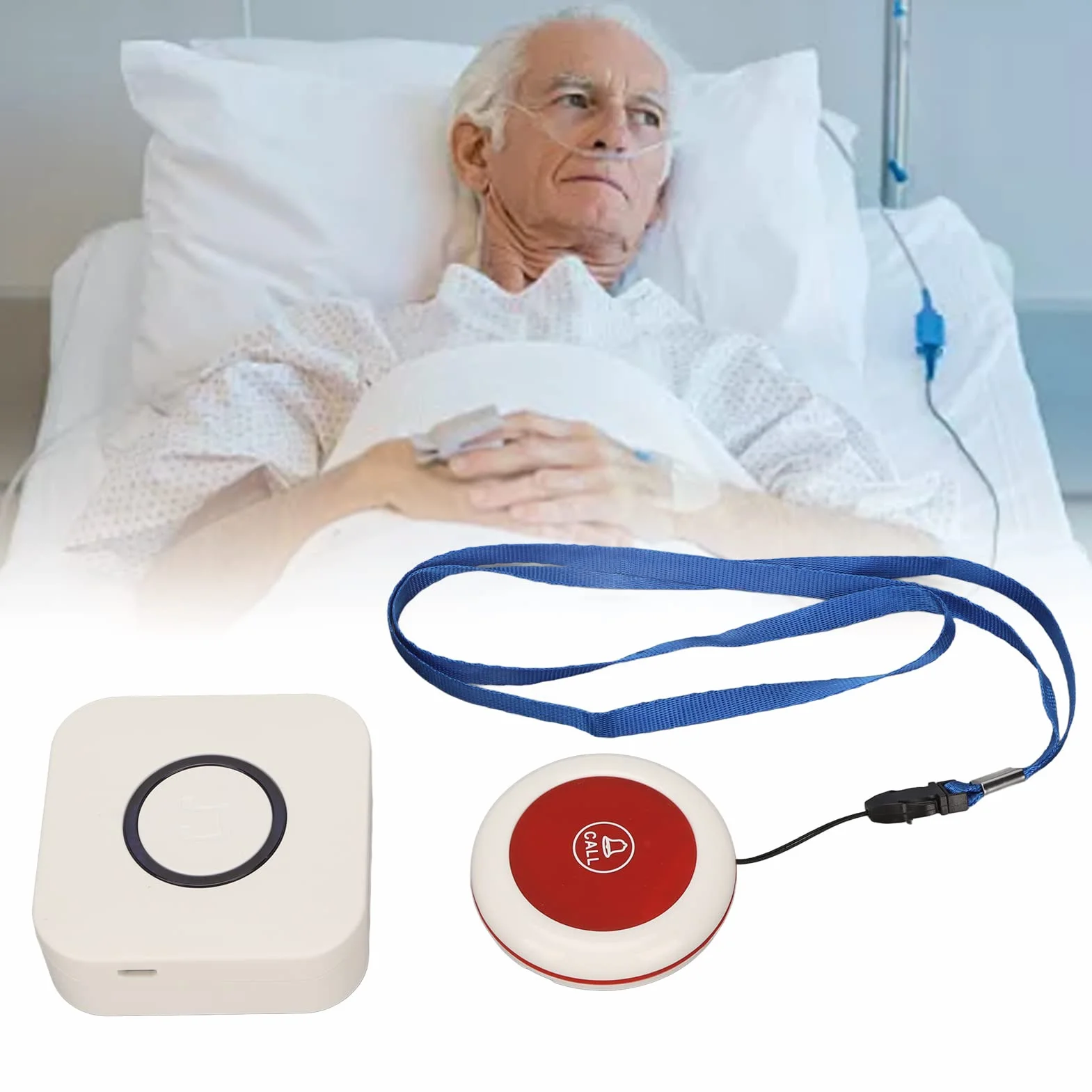 Yctze Cercapersone Wireless, Sistemi di Pulsanti di Chiamata per Anziani, Dispositivi di Allarme Caduta per Anziani, Pulsanti di Aiuto con Collana, Volume 38 Musica a 4 Livelli