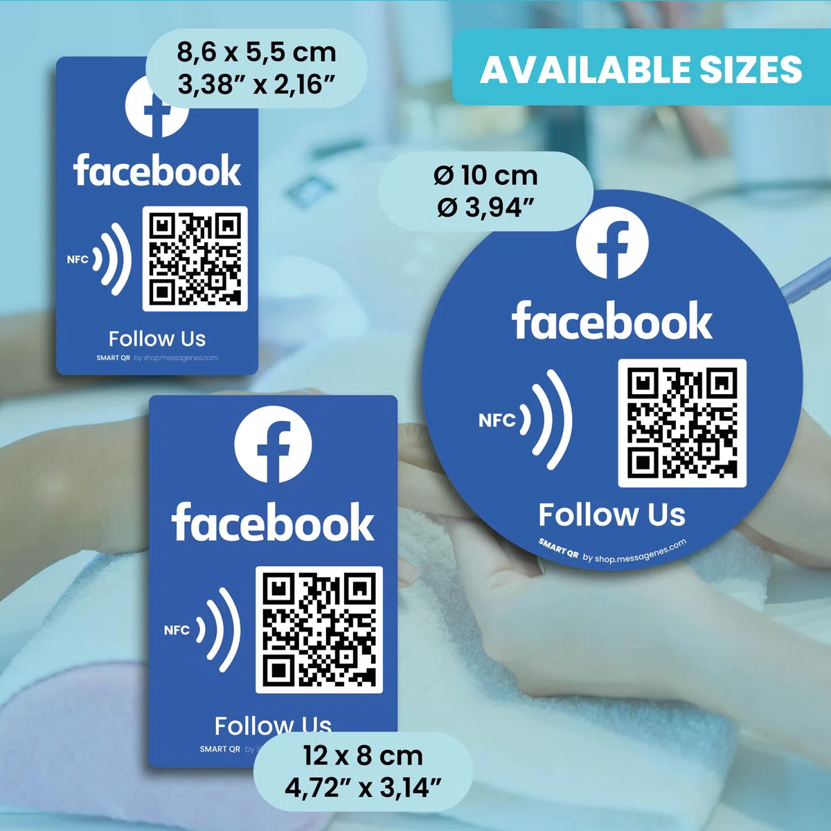 Adesivo Riutilizzabile "Followers and Likes Tap" per - 2 Adesivo - QR & Tap NFC Sticker - Seguici su Tap Sticker - iPhone & Android - Configurazione a Casa | MESSAGENES