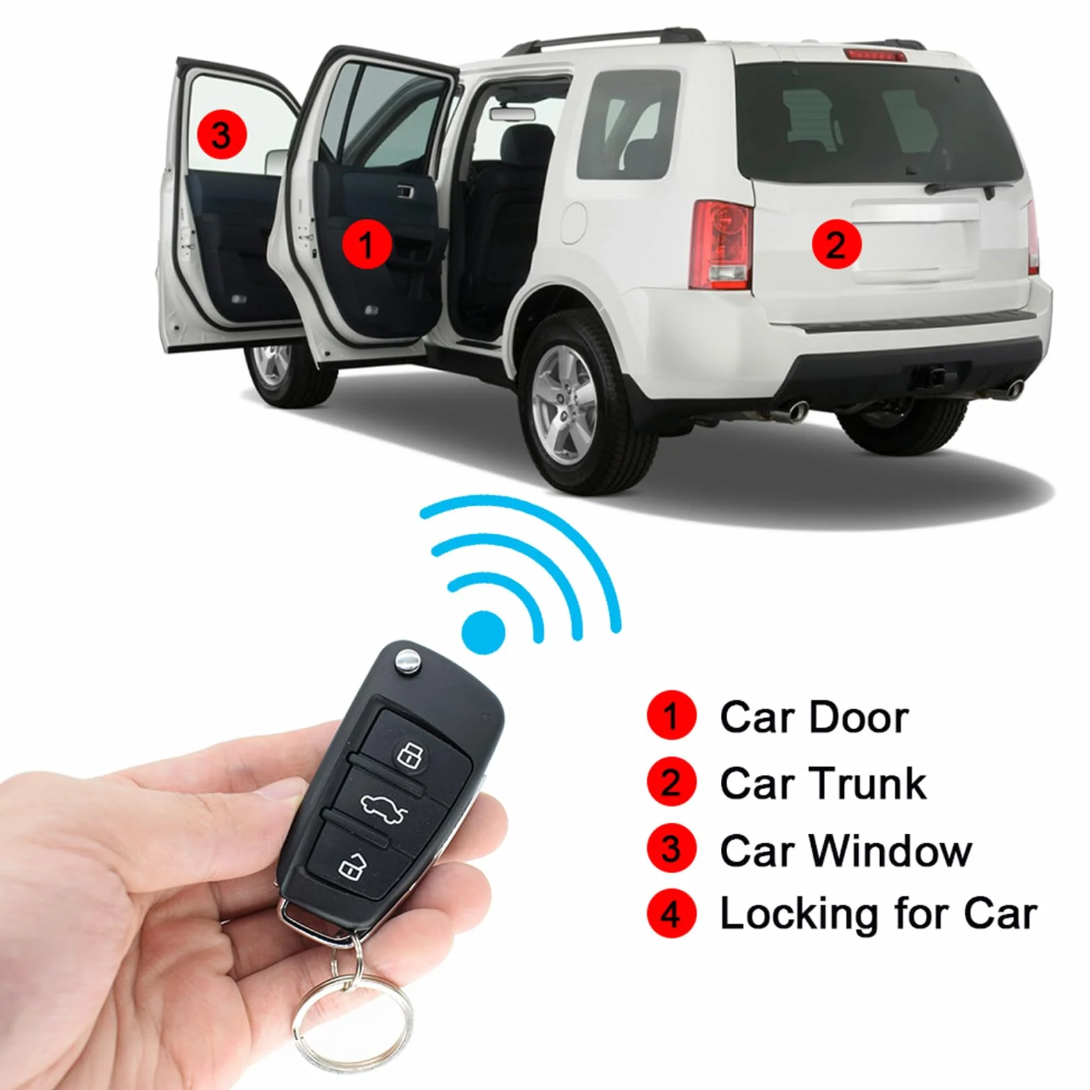 XUKEY Chiusura Centralizzata per Auto Universale Keyless Go Retrofit Sistema di Accesso senza Chiave Serratura per Auto Sistema di Accesso senza Chiave con 2 Kit di Controllo Remoto