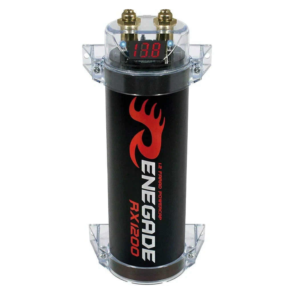 RENEGADE RX1200 power cap condensatore car audio 1,2 farad per impianti fino a 1200 watt rms 1 2 3 4 5 10 capacitor auto spl nero, 1 pezzo