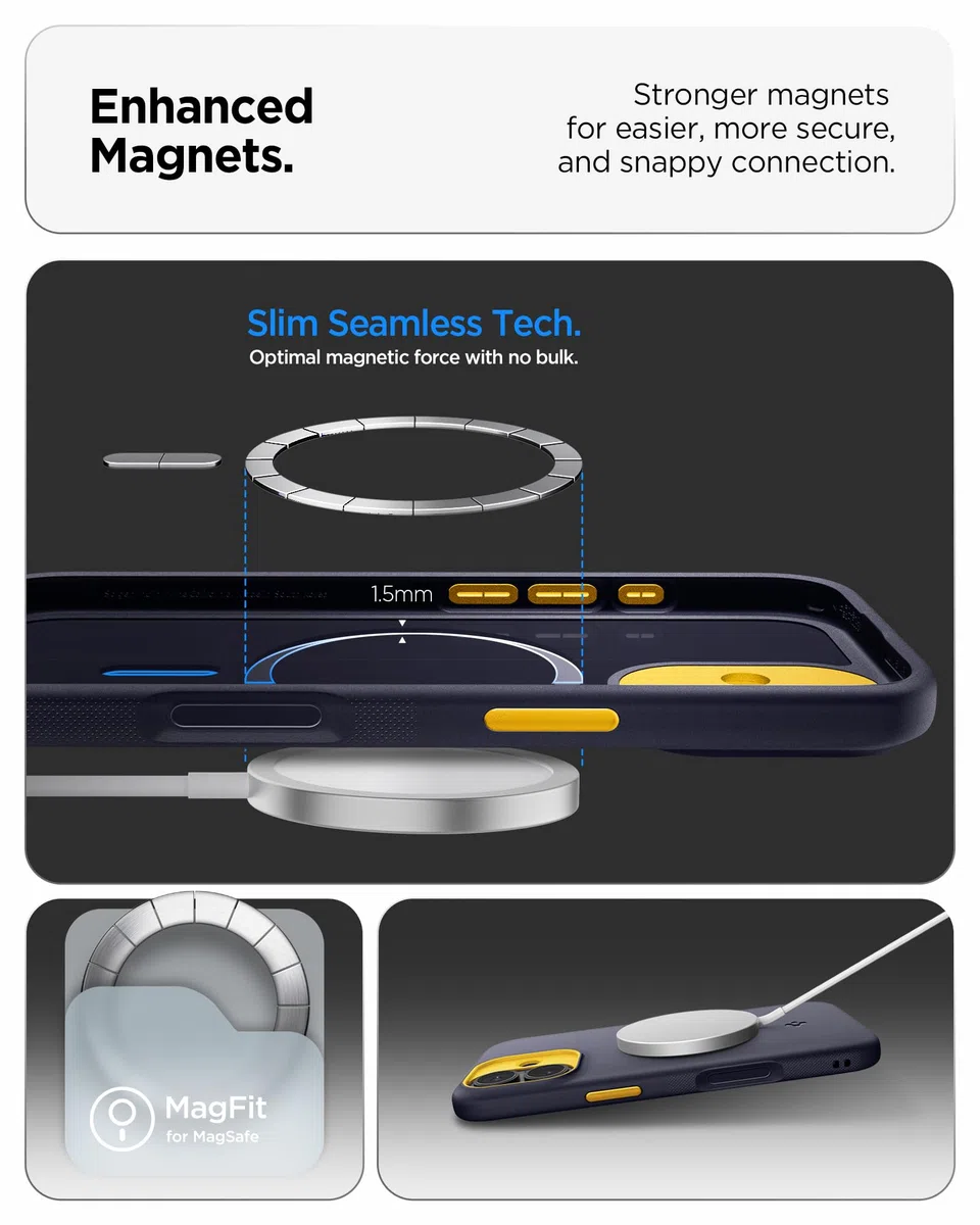 Spigen Cover per iPhone 17, Nano Pop MagFit, Compatibile con MagSafe - Blueberry Navy