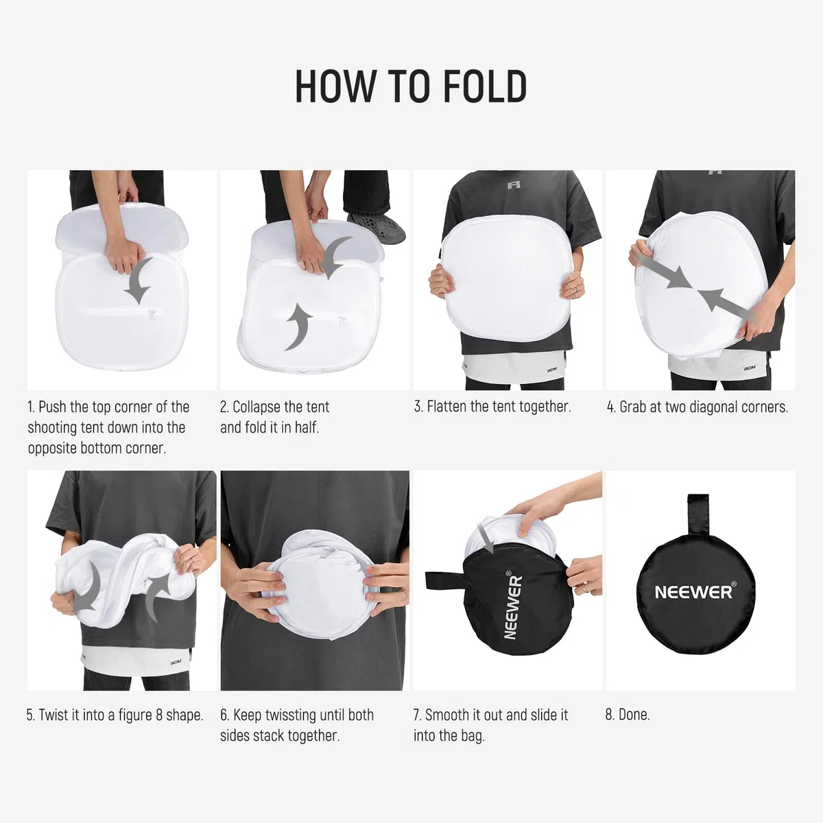 NEEWER 40CM Tenda da Tiro per Studio Fotografico, Nylon Senza Pieghe Migliorato Ammorbidimento e Diffusione di Luce, Scatola Fotografica con 4 Fondali (Rosso/Blu/Nero/Bianco) per Fotografia, STL-40