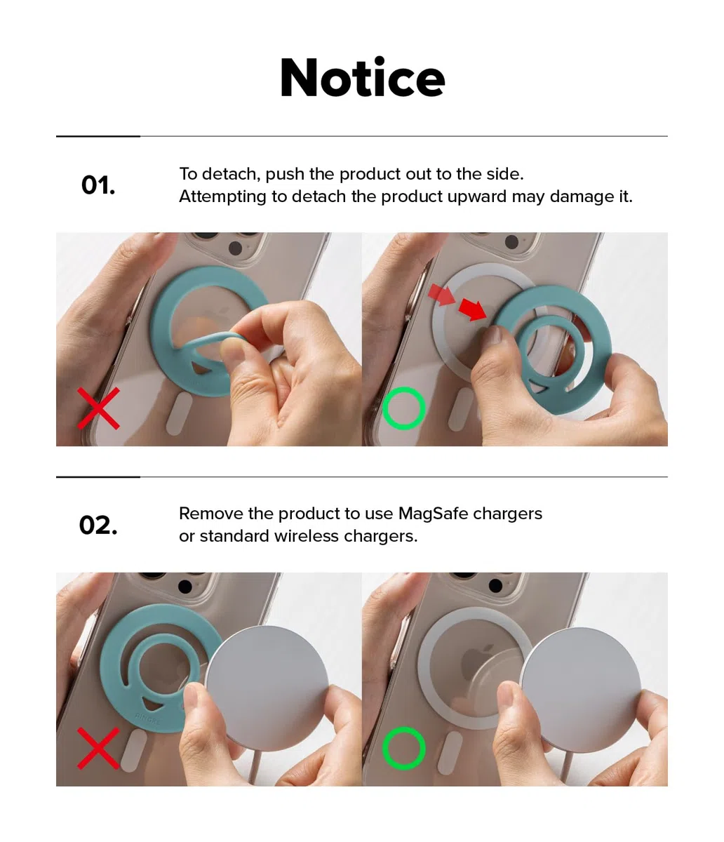 Ringke Dual Magnetic Silicone Ring, Compatibile con Custodie Magnetiche per Telefono, Supporto Magnetico Rimovibile per Telefono su Entrambi i Lati - Black