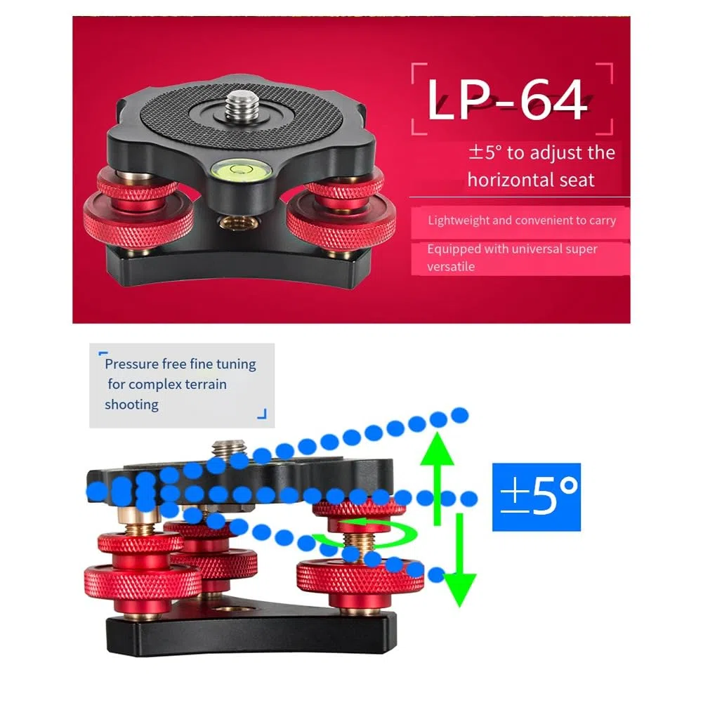 Piastra di livellamento Girevole da 1 Pezzo Base di Regolazione del livellamento della Base del Tavolo di Regolazione della Fotocamera DSLR, 500431860