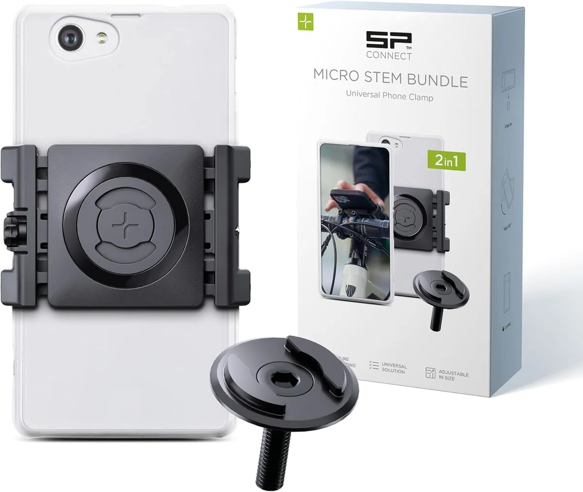 SP CONNECT Micro Stem Mount Pro Clamp | SPC+ | Supporto per cellulare per manubrio della bicicletta | Supporto per smartphone bicicletta | Supporto per cellulare