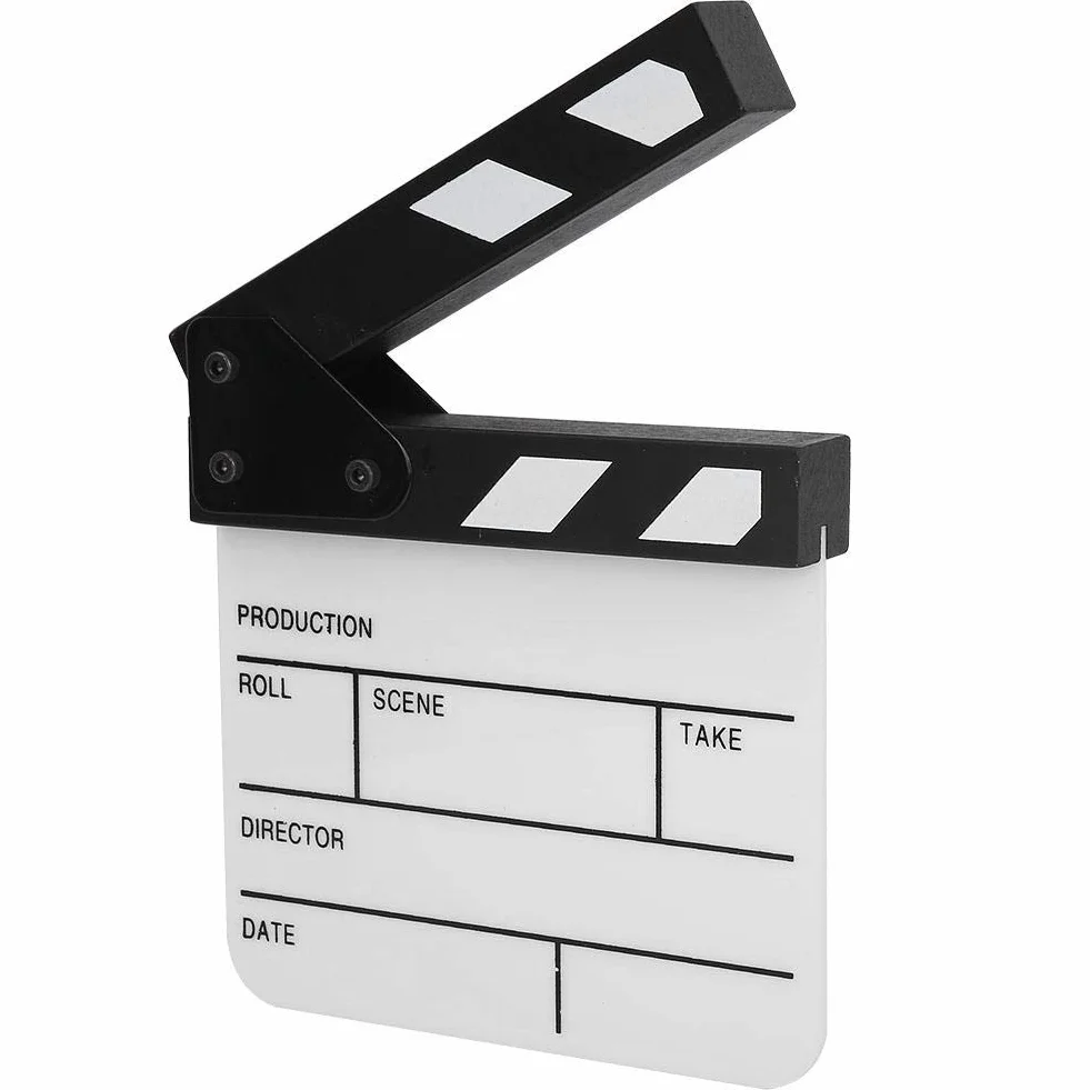 Bewinner Ciak Cinematografico, Cinematografico di Film Clapper, Mini Acrilico Clapper Board, Acrilico Assicella Secco Film Clapboard con Bastoncino