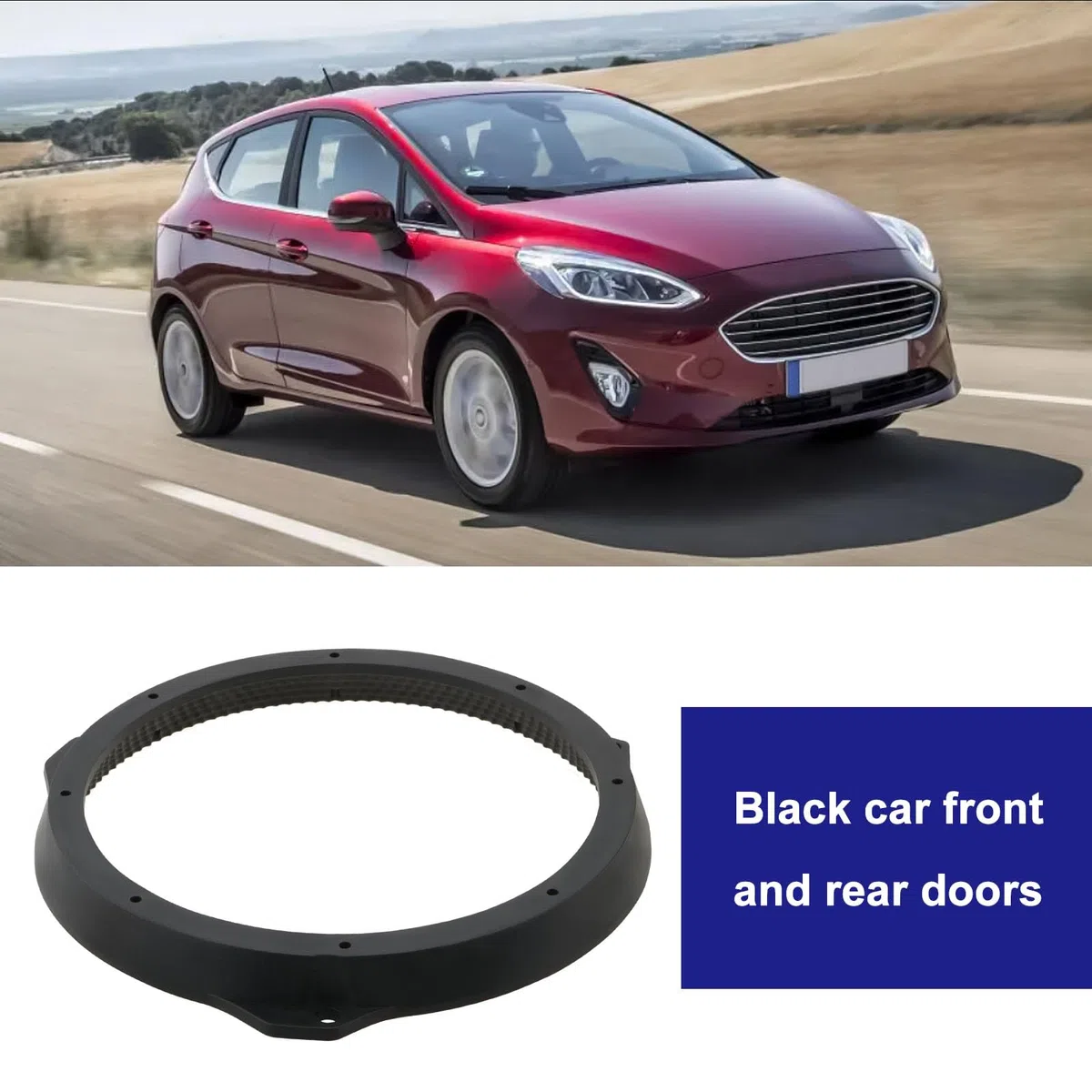 Supporti adattatori per altoparlanti da 165 mm e 6,5 pollici, compatibili con Ford Fiesta dal 2008 in poi, per porta anteriore e posteriore, in plastica, con 2 adattatori per cavi