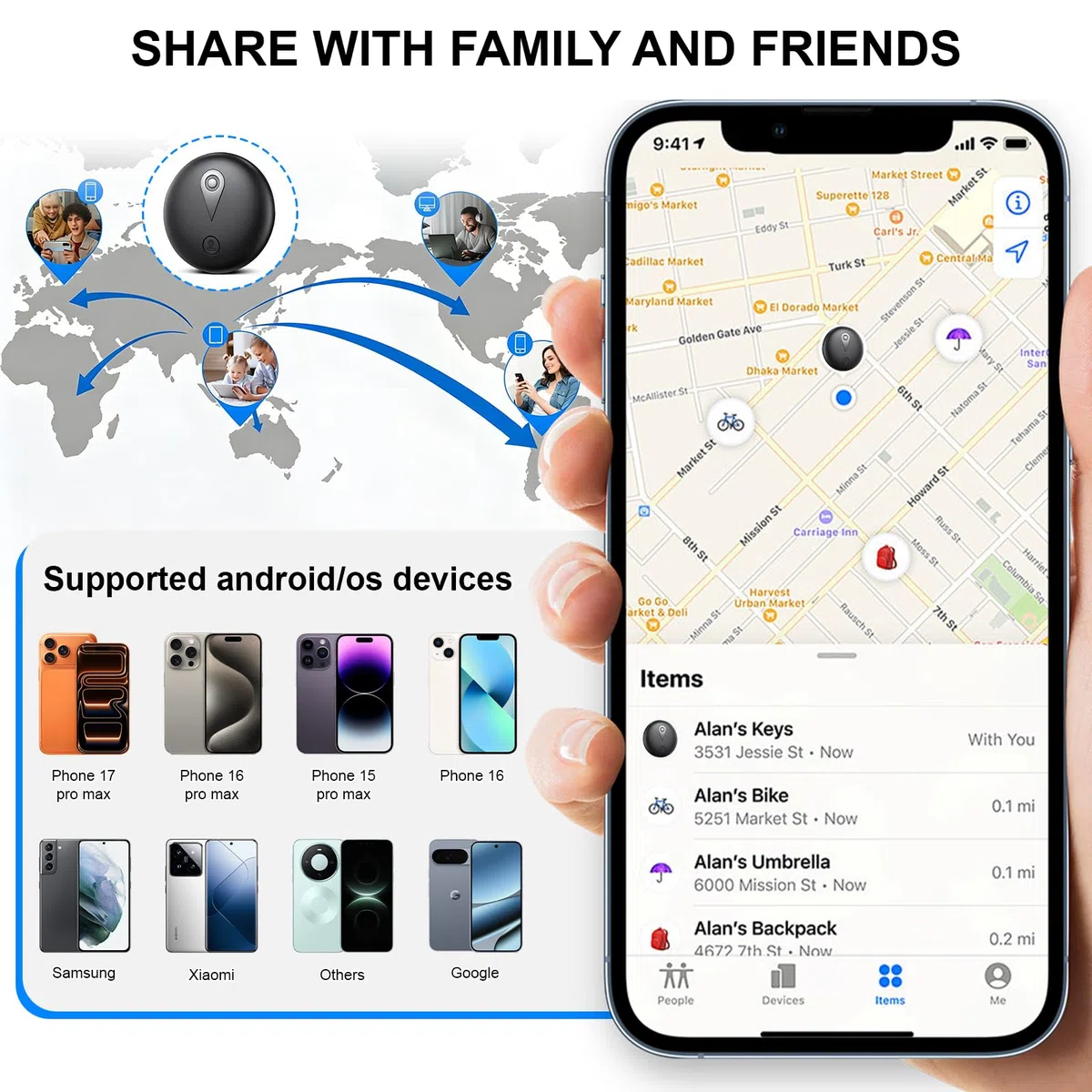 2 mini localizzatori GPS magnetici, localizzazione del veicolo senza costi mensili, localizzatore GPS in tempo reale con app per smartphone per Android e iOS, localizzatore GPS per auto, biciclette