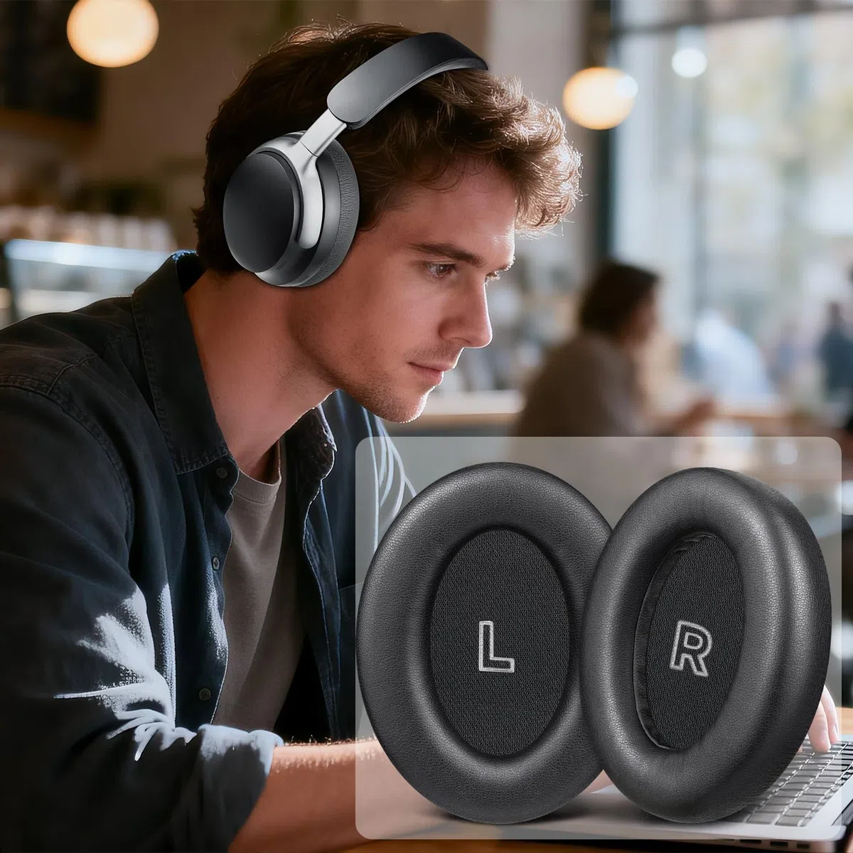 SOULWIT Cuscinetti Auricolari Ricambio per Bose QC Ultra/New QuietComfort Ultra(2nd Gen) Wireless Cuffie, Padiglioni in Pelle Proteica Morbida con Schiuma ad alta Densità per l'Isolamento Acustico
