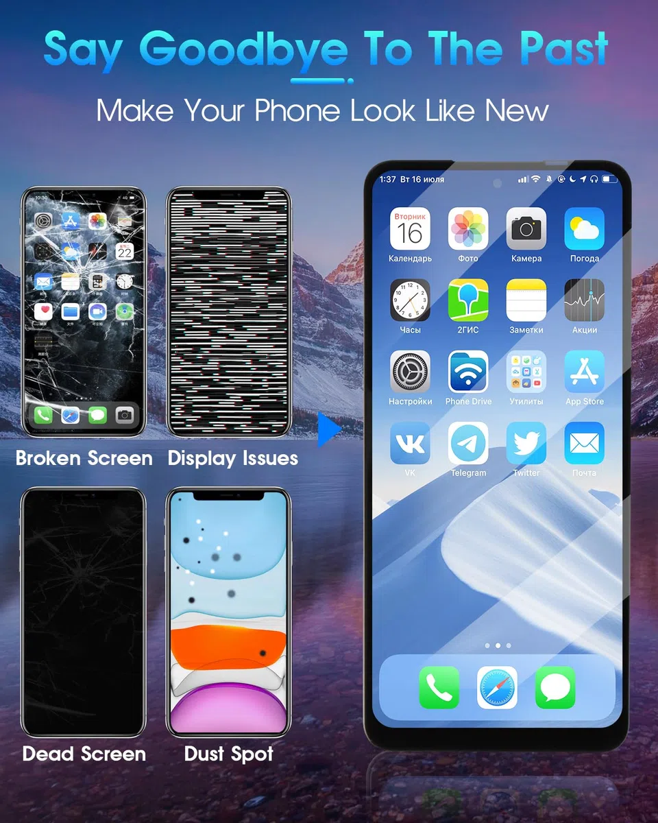 ARSSLY LCD Display per Oppo Realme C55 RMX3710 LCD Schermo per Realme C55 Digitazer Touch Screen Ricambio Assembly con Strumenti, 6,72"