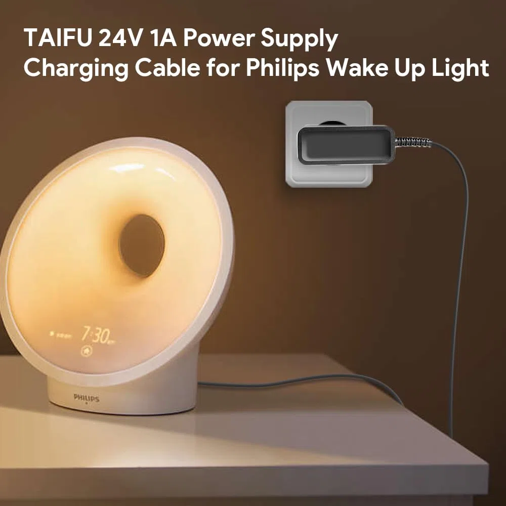 TAIFU 24V Alimentatore Caricatore per Philips Wake Up Light HF3520 60 HF3521 HF3510 HF3531 HF3550 Somneo HF3650 HF3651 HF3670 S018QC2400050 HF20 HF3419 HF24 12W 18W 24W Cavo Alimentazione Adattatore
