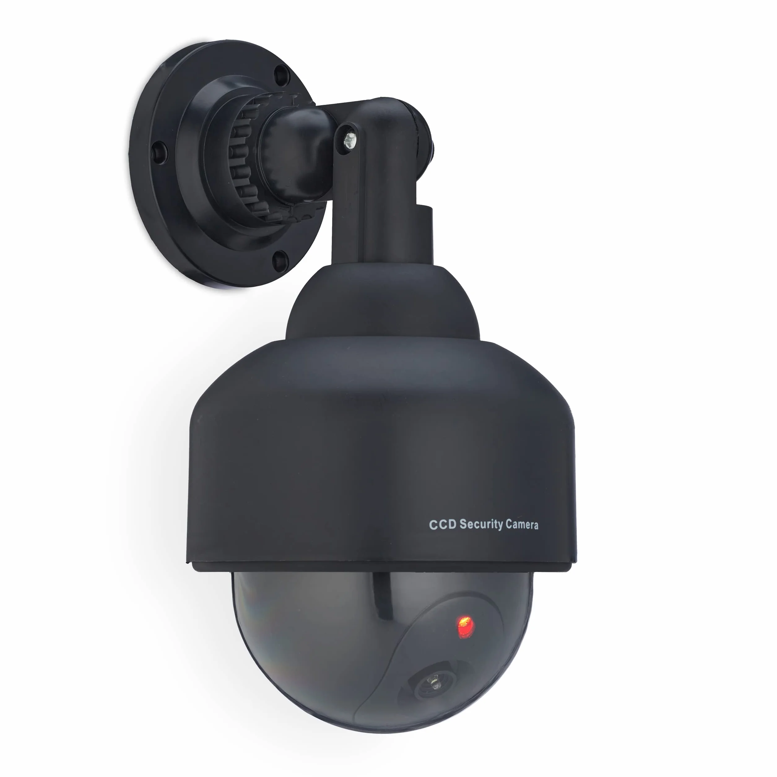 Relaxdays Telecamera Finta di Sorveglianza, Dummy Camera, con LED Lampeggiante, HxLxP: 23,5x12,5x14 cm, Deterrente, Nero