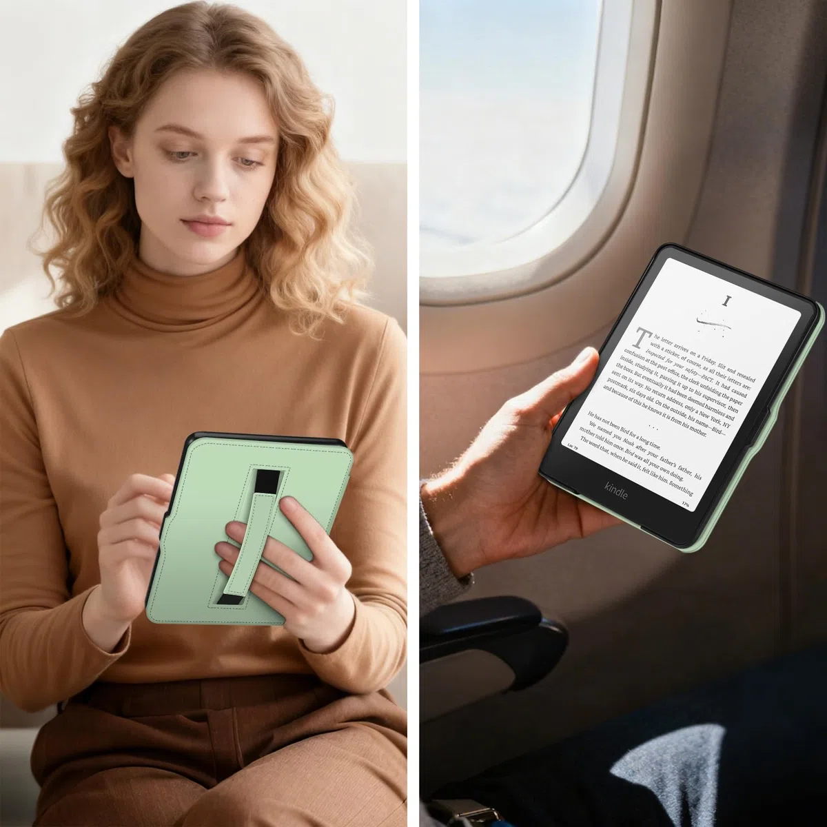 FINTIE Custodia per 7" Kindle Paperwhite (12ª Generazione, 2024) e Kindle Colorsoft (1ª Generazione, 2025/2024), Custodia Sottile e Leggera con Cinturino Auto Sveglia/Sonno, (Verde)