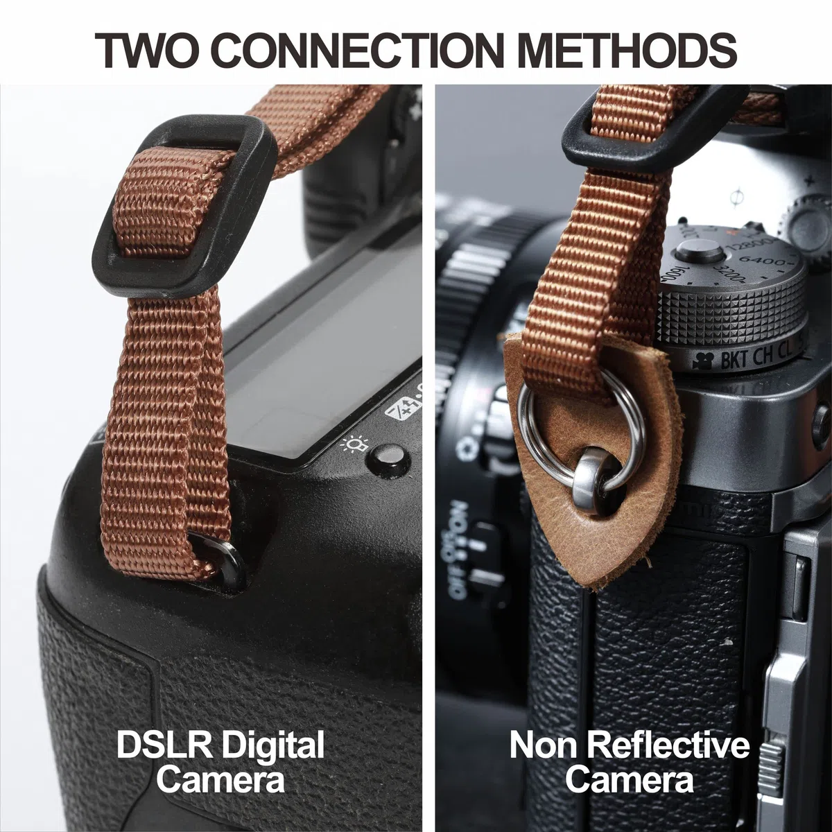 Padwa Lifestyle Tracolla per fotocamera, doppio strato in pelle bovina, collo e tracolla regolabili per tutte le fotocamere