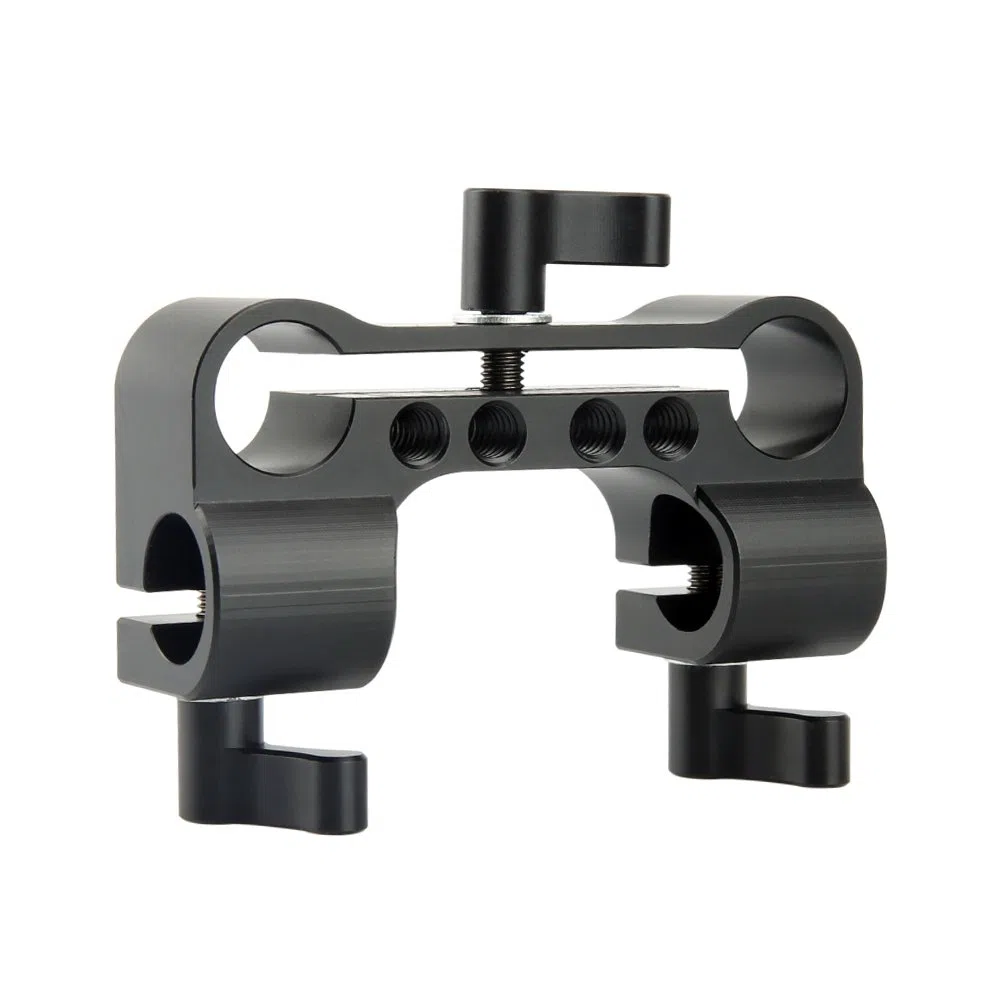 NICEYRIG Morsetto per asta da 15 mm Doppio blocco per guida a 90 gradi per videocamera DV/DC Sistema di supporto per spalla