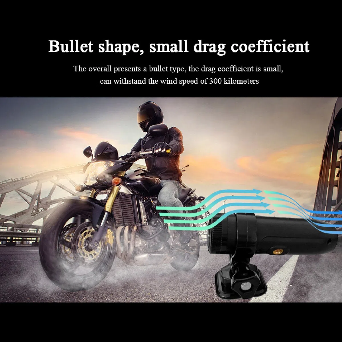 Videocamera per Casco da Moto e Bicicletta, HD 960P Mini Videocamera Sportiva Anti-vibrazione per Registrazione in Loop Videocamera DV per Moto con Obiettivo Grandangolare da 170°