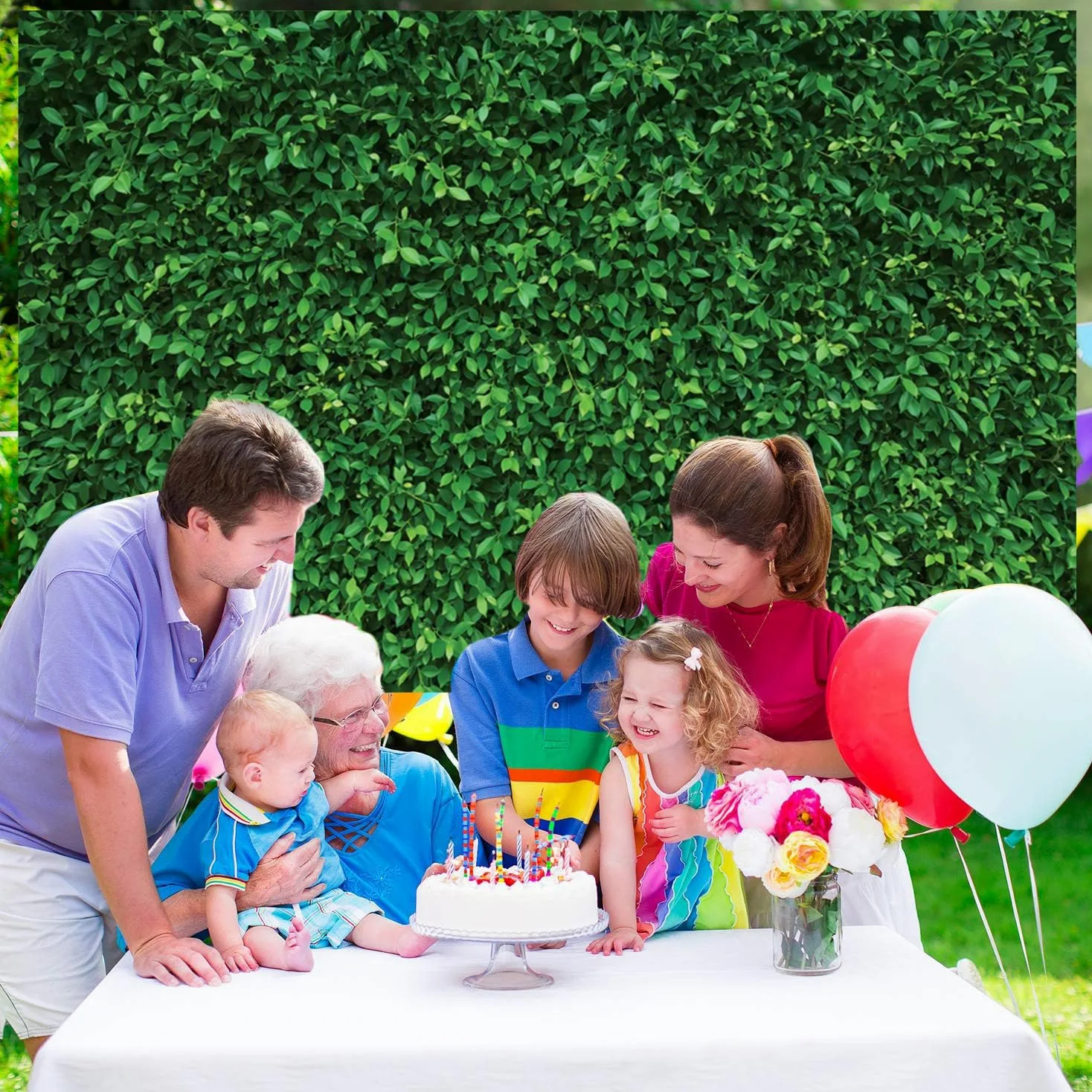 2.1x1.5m Sfondo verde foglie Natura verde erba muro fotografia sfondo neonato Baby Shower matrimonio compleanno decorazioni Banner Photo Booth oggetti di scena