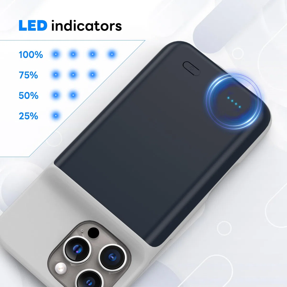 Custodia per iPhone 16 Pro (6,3"), 7000 mAh, ricaricabile, con protezione del carro armato, in vetro, per batteria aggiuntiva, per batteria, colore: blu