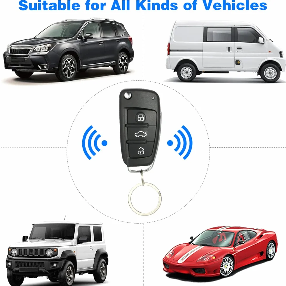 Shkalacar Sistema di chiusura centralizzata per blocco porta auto, universale Sistema di chiusura centralizzata con telecomando
