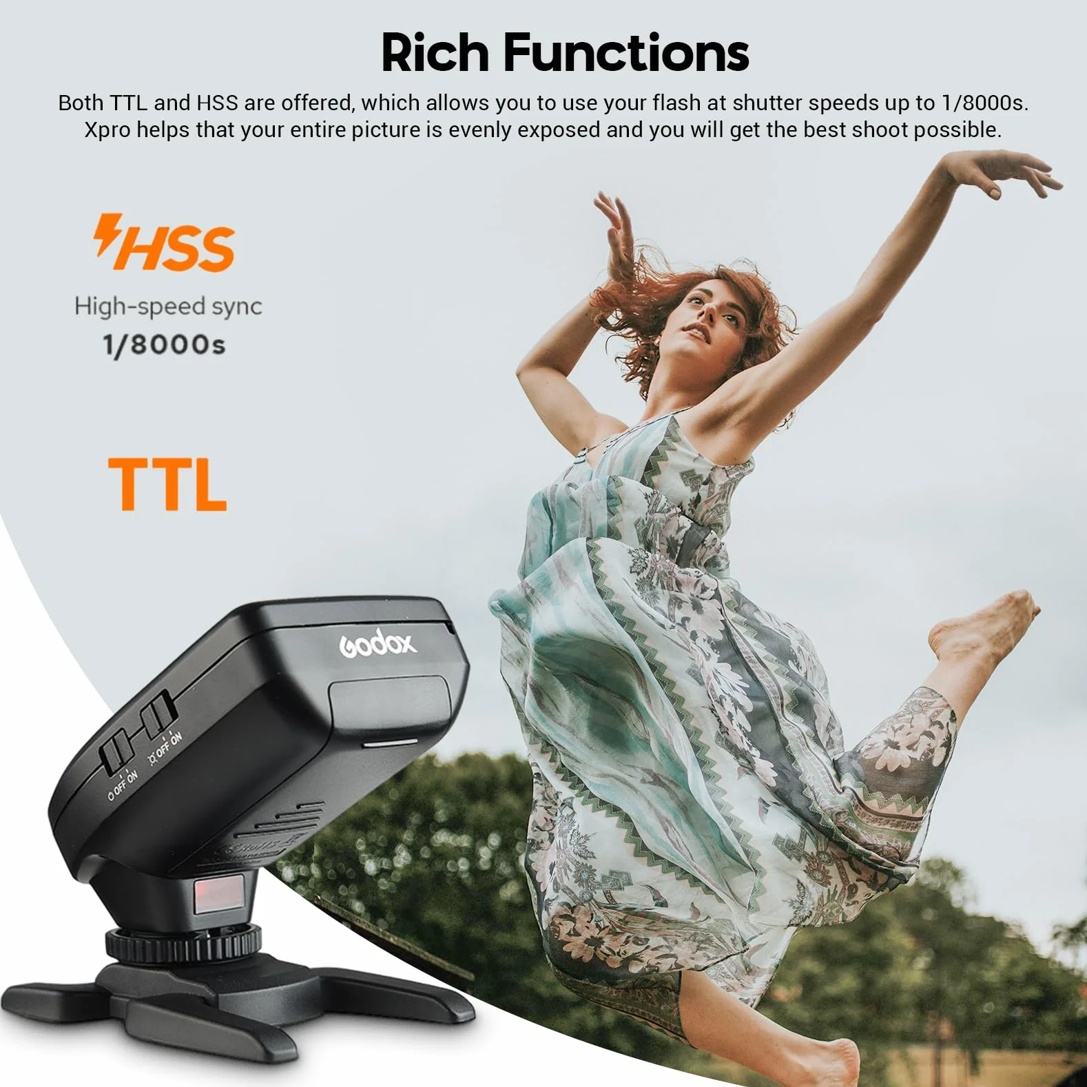 Godox XPro-N TTL 1/8000s HSS Wireless Flash Trigger Trasmettitore con Professionali Funzioni Supporto i-TTL Flash Autoflash compatibile con Nikon Fotocamera