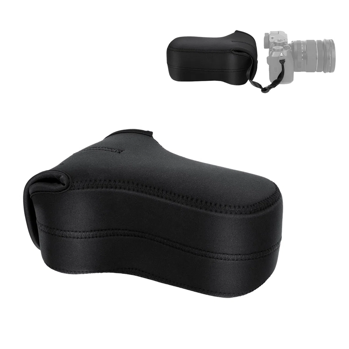 JJC Custodia per Fotocamera Mirrorless per Canon EOS M50 M5 M6 Mark II + EF-M 55-200mm/EF-M 18-150mm Obiettivo, per Fuji Fujifilm X-T30 X-T20 X-T10 X-T100 X-E3 + XF 55-200mm/XC 50-230mm Obiettivo