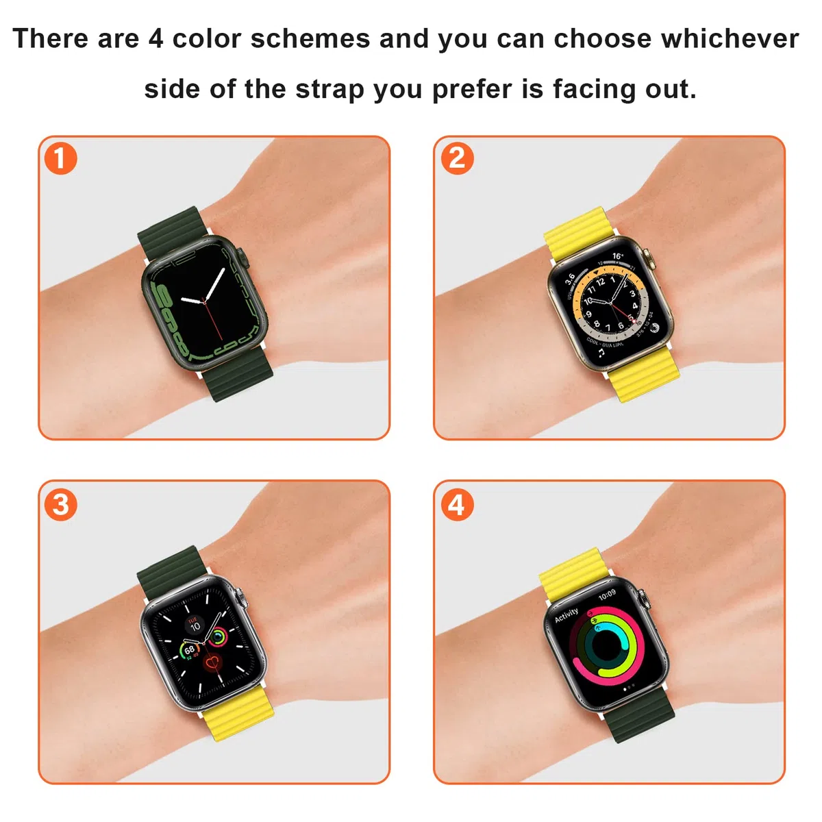 Anlinser Compatibile con Cinturino Apple Watch 49 46 45 44 42 41mm, Cinturini Magnetico Reversibile su Entrambi Lati per iWatch Ultra 3/2/1 SE Serie 11/10/9/8/7-1