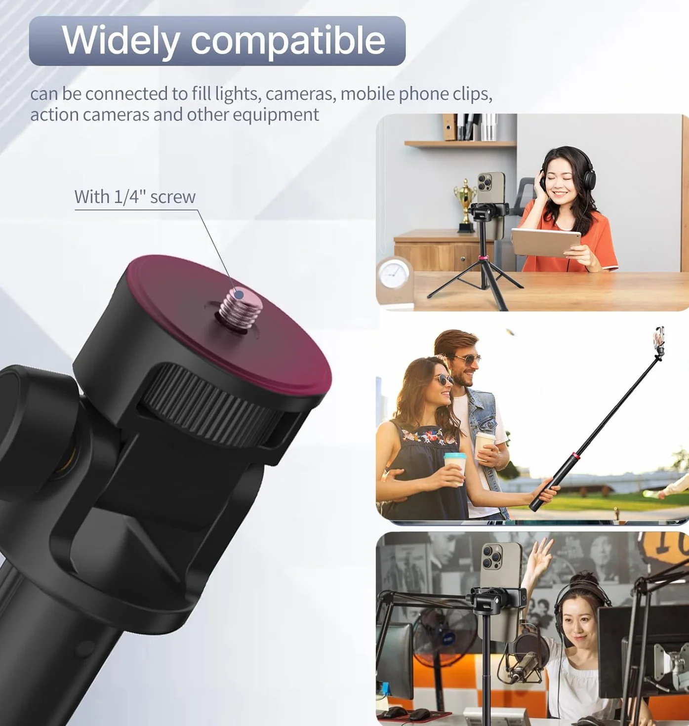 Osmo-Mobile - Treppiede da pavimento per DJI Osmo Mobile SE 7P 7 6 5 4 / Osmo-Pocket 3 2 1 / Osmo Action 5 pro 4 3 2 1