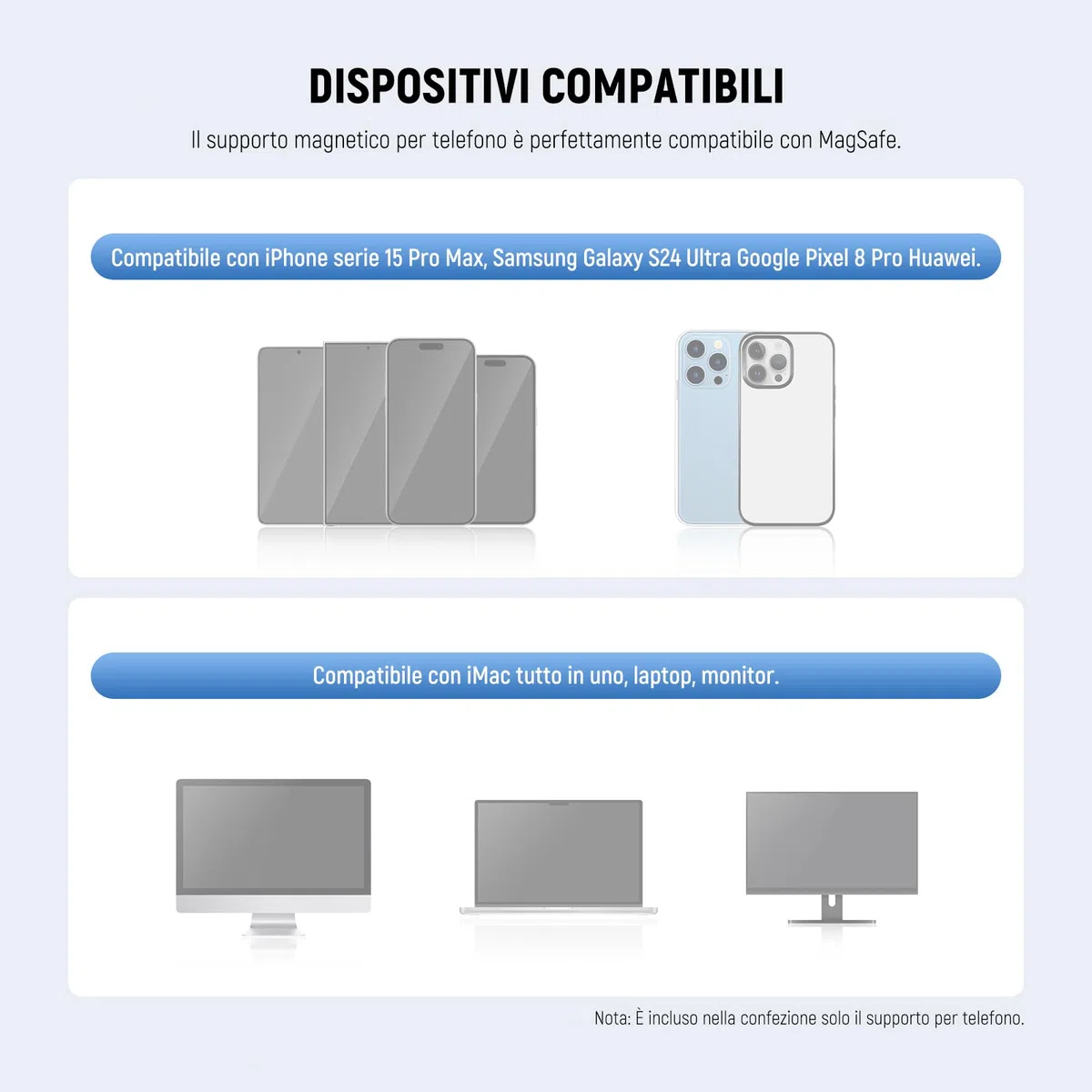 Neewer Supporto Fotocamera Continuity per Monitor da Scrivania, Attacco Magnetico Pieghevole per Telefono/Fotocamera/Webcam con Base Arca, Compatibile con MagSafe iPhone iMac Mac Laptop Samsung, SP08