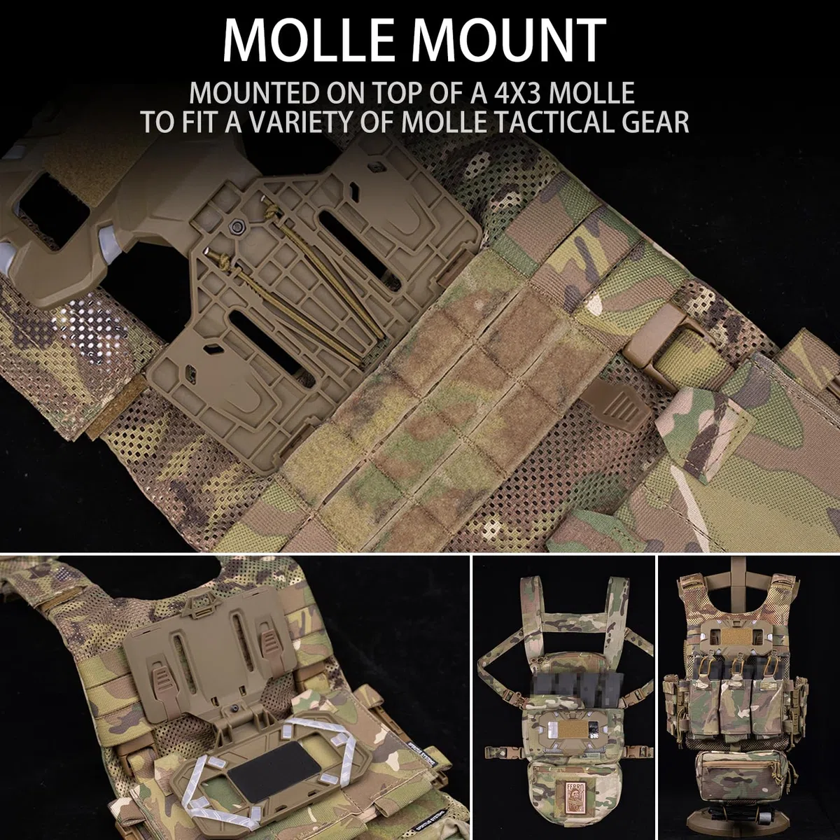 Supporto tattico universale per telefono Molle, supporto per telefono, a sgancio rapido, pieghevole, navigatore per schermo da 4,7 a 6,7 pollici (marrone)