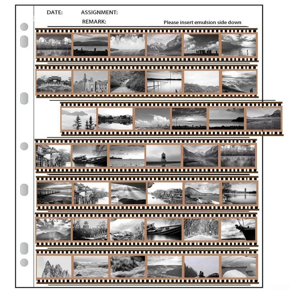 Besttoolifes Busta per archivio senza acidi, con anello, per Printfile standard 135, 35 mm, 120 4 x 5 pagine negative (135, una confezione da 50)