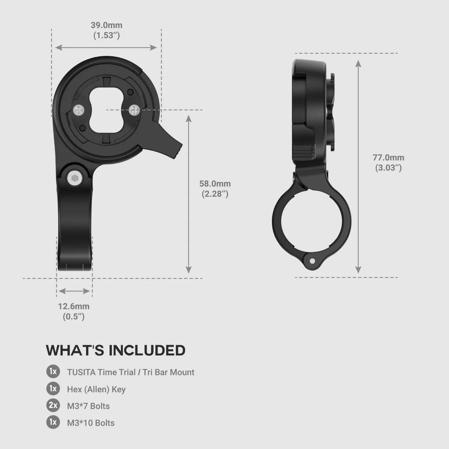 TUSITA Time TrialTri Supporto per Manubrio Compatibile con Garmin Edge GPS Computer per Bici