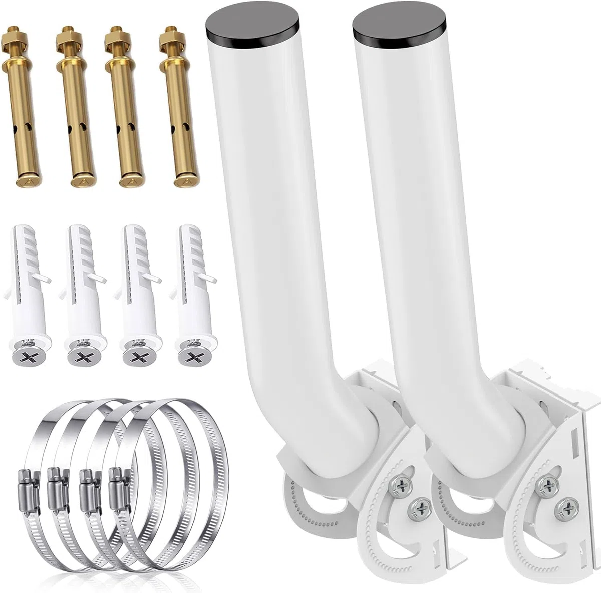 Staffa Antenna,Palo Antenna TV Esterno,13 Pollici,Resistente al Vento e alla Pioggia,Supporto per Client Bridge CPE di Punto di Accesso Wireless,Confezione da 2