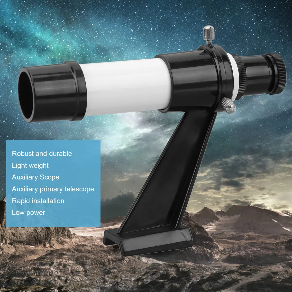 Cannocchiale del Cercatore del Telescopio Astronomico 5X 5x24 con Supporto di Base in Linea - Mirino Portatile per L'Osservazione