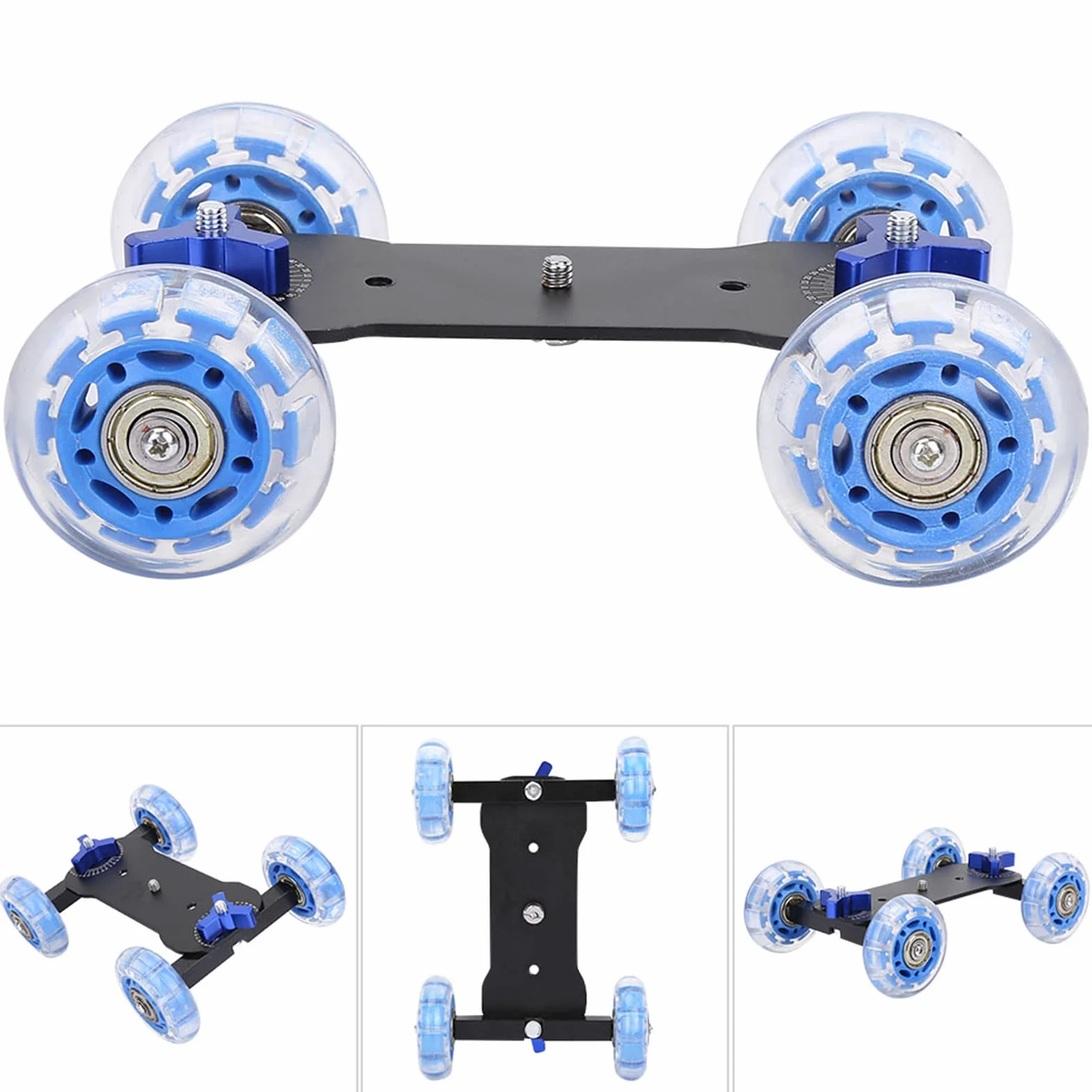 BuyWeek Camera Dolly Skater, Scaled Camera Table Dolly Slider Mini Desktop 10 KG Carico Rail Roller Track Slider per Videocamera DLSR