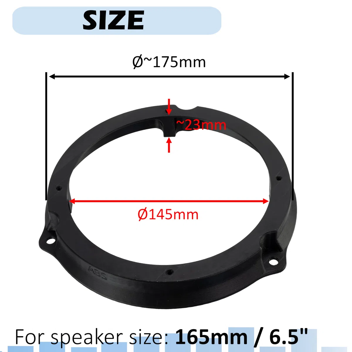 Aerzetix | Kit 2 adattatori per altoparlanti Ø165 mm | portiere anteriori/posteriori | compatibile con Ford B-Max, C-Max, Focus Mk3, Kuga, Mondeo Mk4 Mk5, Ranger, Transit Connect Custom