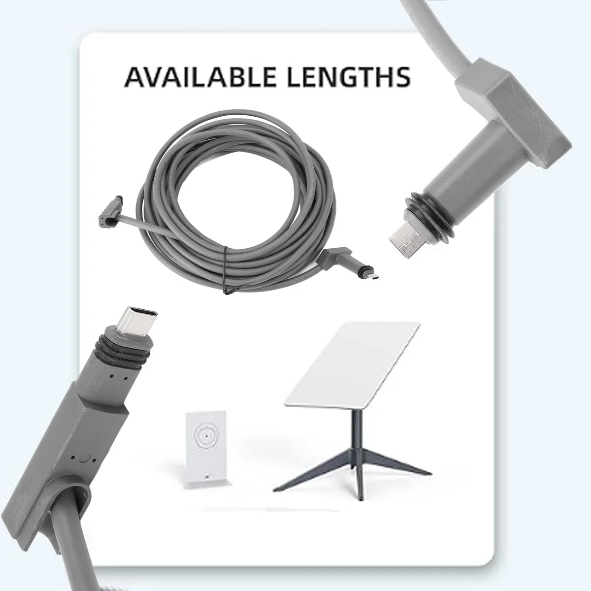 Kit Internet Satellitare, Cavo V2, Ricambio Professionale per Cavo di Prolunga per Cavo Kit Clip per Cavi per Satellite Rettangolare