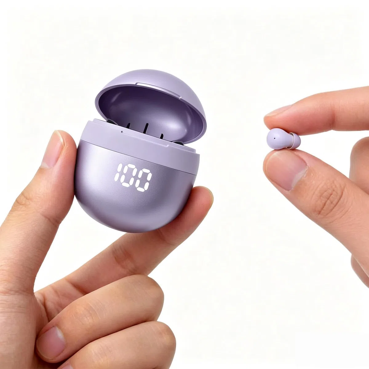 Xmenha Mini auricolari invisibili, piccoli, viola, wireless, nascosti, discreti, per orecchie piccole, Bluetooth, morbidi e piccoli, per iPhone, Android, dormire, ufficio, lavoro, pendolari