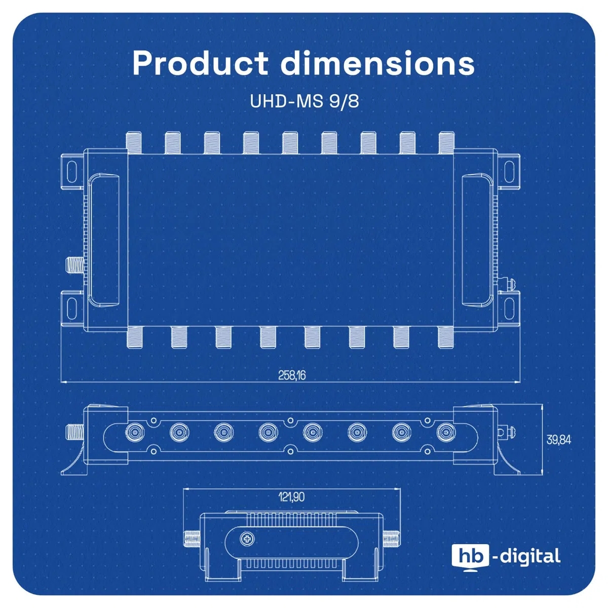 HB-Digital Multiswitch pmse 9/8 HB-DIGITAL 2X SAT fino a 8 x abbonato/ricevitore per Full HDTV 3D 4K UHD
