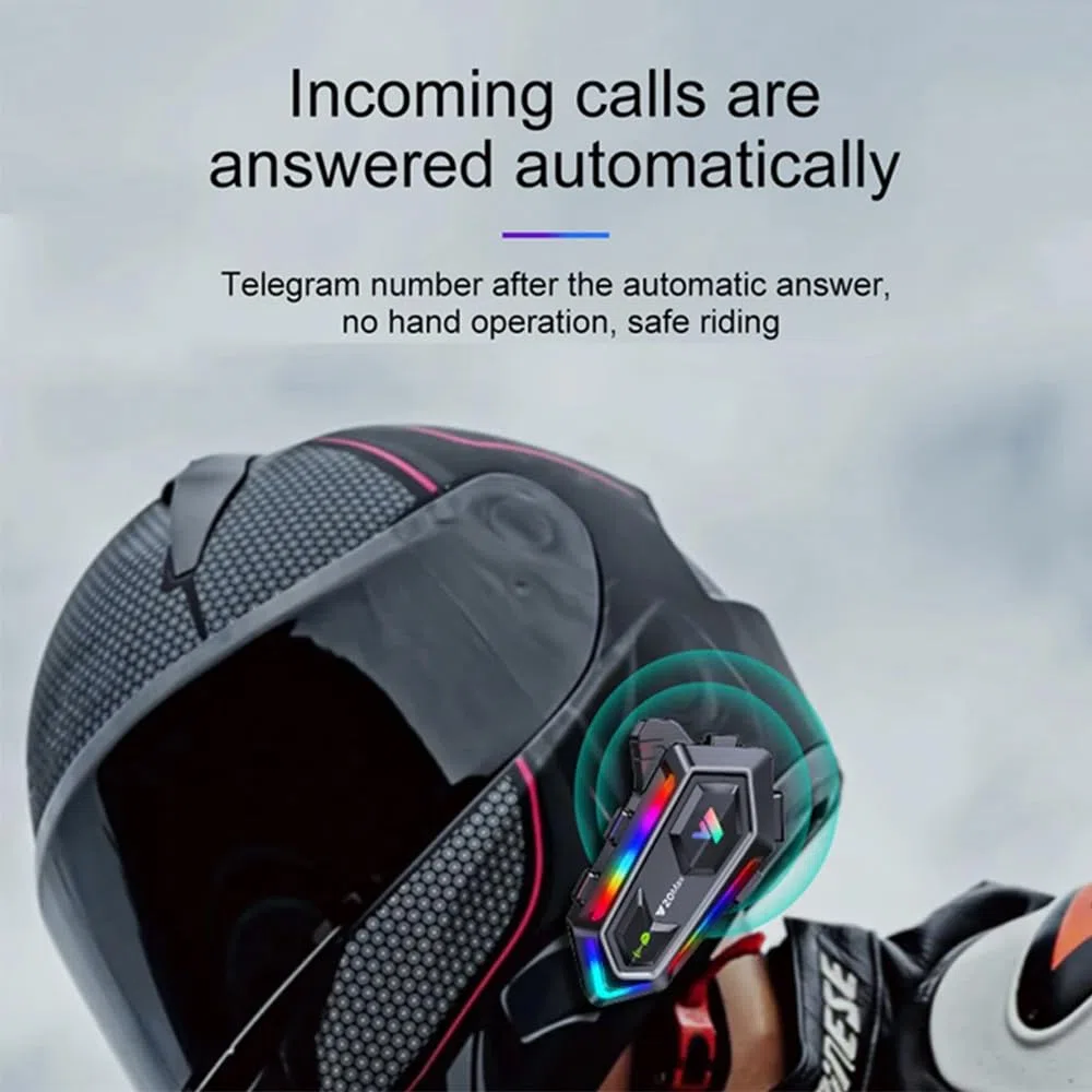 Interfono Bluetooth per casco da moto Y20 MAX con interfono per 2 persone, riduzione del rumore, impermeabile IPX6